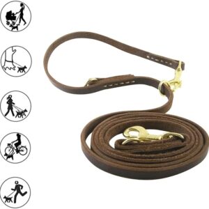 Leather Dog Leads Double Ended Adjustable