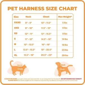 pet harness chart